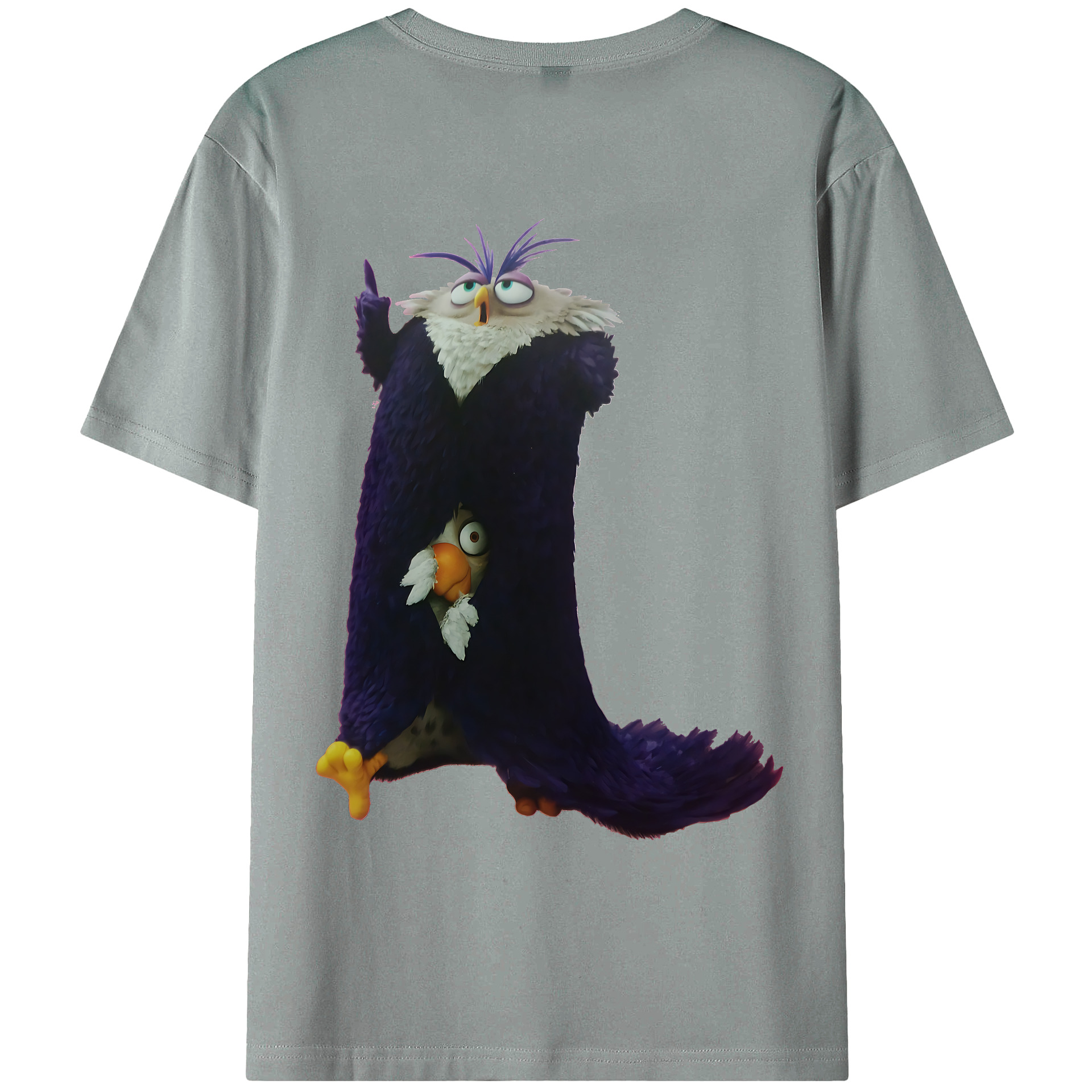 （画像用） Angry Birds アングリーバード 綿100％ メンズ半袖Tシャツ（バックプリント） 通気性